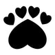 Paw and Heart Shape Wall Decal