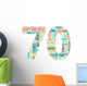 70th Birthday Word Cloud Wall Decal
