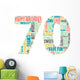 70th Birthday Word Cloud Wall Decal