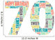 70th Birthday Word Cloud Wall Decal