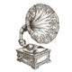 Gramophone Vector Logo Design Wall Decal