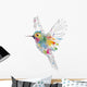 Rainbow Colored Hummingbird Wall Decal