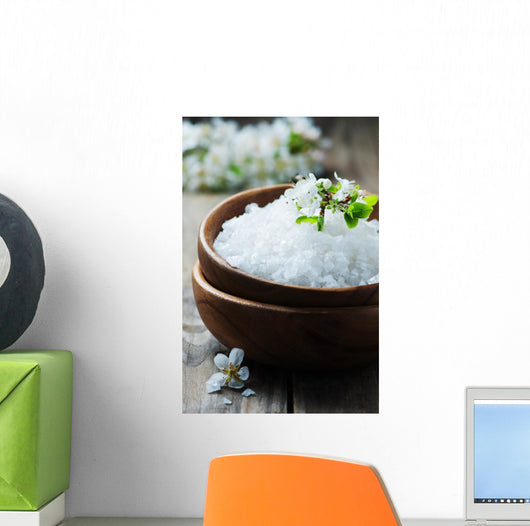 White Salt and Flowers Wall Decal
