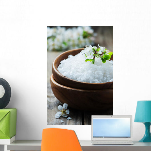White Salt and Flowers Wall Decal