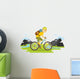 Young Bicyclist Man Riding Wall Decal