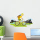 Young Bicyclist Man Riding Wall Decal