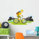 Young Bicyclist Man Riding Wall Decal