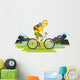 Young Bicyclist Man Riding Wall Decal