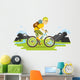 Young Bicyclist Man Riding Wall Decal