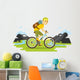 Young Bicyclist Man Riding Wall Decal