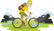 Young Bicyclist Man Riding Wall Decal