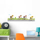 Young Racing Cyclists Bikes Wall Decal Panoramic Wall Decal