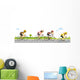 Young Racing Cyclists Bikes Wall Decal Panoramic Wall Decal
