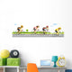 Young Racing Cyclists Bikes Wall Decal Panoramic Wall Decal
