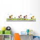 Young Racing Cyclists Bikes Wall Decal Panoramic Wall Decal