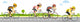 Young Racing Cyclists Bikes Wall Decal Panoramic Wall Decal