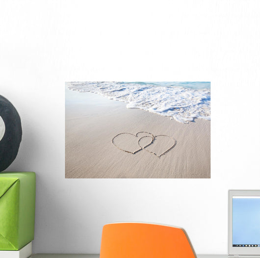 White Sandy Hand-drawn Hearts Wall Decal