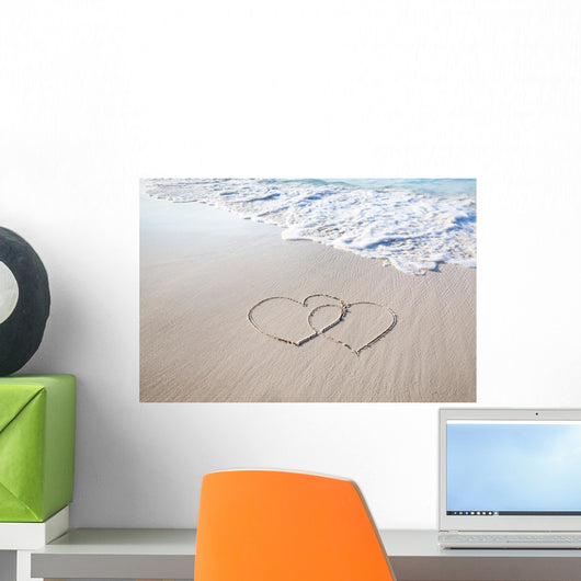 White Sandy Hand-drawn Hearts Wall Decal