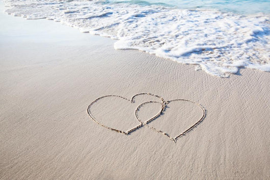 White Sandy Hand-drawn Hearts Wall Decal