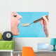 Young Woman Eating Pills Wall Decal