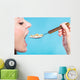 Young Woman Eating Pills Wall Decal