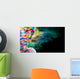 Portrait of the bright beautiful girl with art colorful make-up Wall Mural