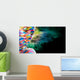 Portrait of the bright beautiful girl with art colorful make-up Wall Mural