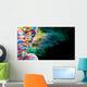 Portrait of the bright beautiful girl with art colorful make-up Wall Mural