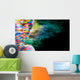 Portrait of the bright beautiful girl with art colorful make-up Wall Mural