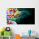 Portrait of the bright beautiful girl with art colorful make-up Wall Mural