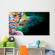 Portrait of the bright beautiful girl with art colorful make-up Wall Mural