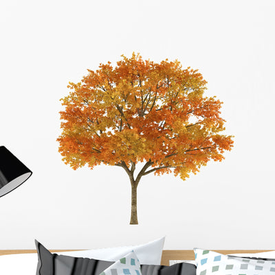 Autumn Tree Wall Decal shown on a wall