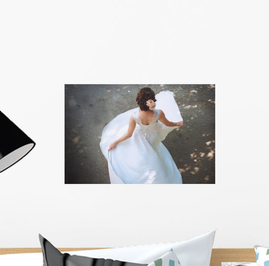 Beautiful Bride Standing Back Wall Decal