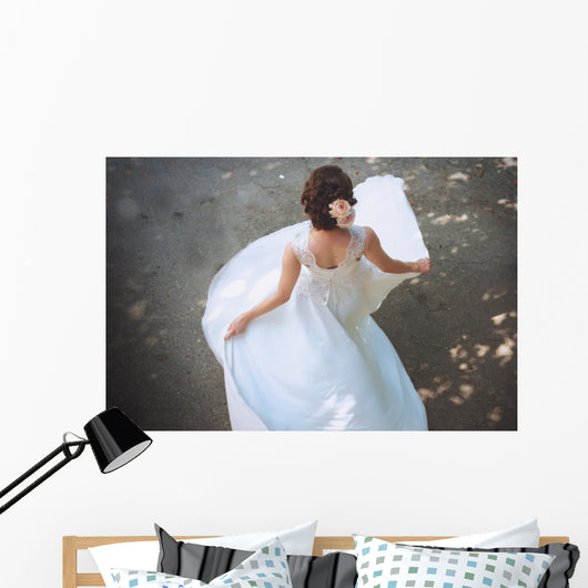 Beautiful Bride Standing Back Wall Decal