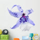 Blue Orchid Bloom with Wall Decal