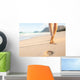 Woman Walking Sandy Beach Wall Decal