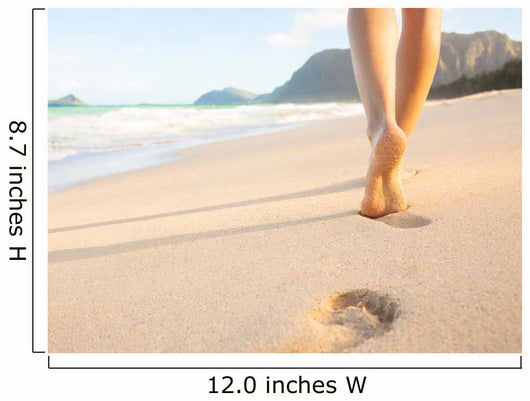 Woman Walking Sandy Beach Wall Decal
