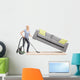 Housewife Lifting Sofa and Wall Decal