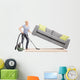 Housewife Lifting Sofa and Wall Decal