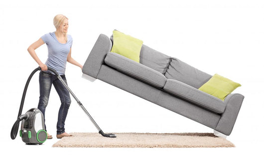 Housewife Lifting Sofa and Wall Decal