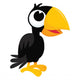 Cartoon Crow Standing Wall Decal
