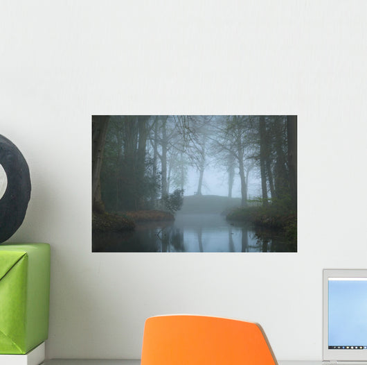 Pond Landscape Park Foggy Wall Decal