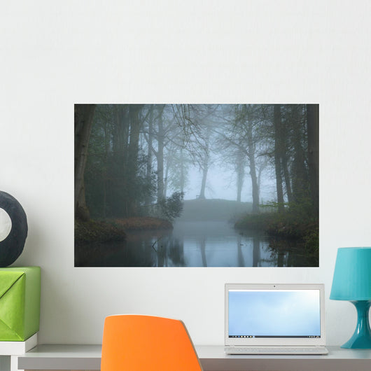 Pond Landscape Park Foggy Wall Decal
