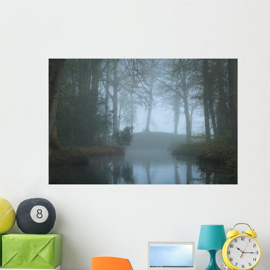 Pond Landscape Park Foggy Wall Decal