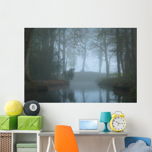 Pond Landscape Park Foggy Wall Decal