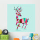 Modern Geometric Triangle Reindeer Wall Decal