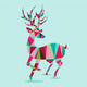 Modern Geometric Triangle Reindeer Wall Decal