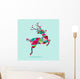 Modern Geometric Triangle Christmas Jumping Reindeer Wall Mural
