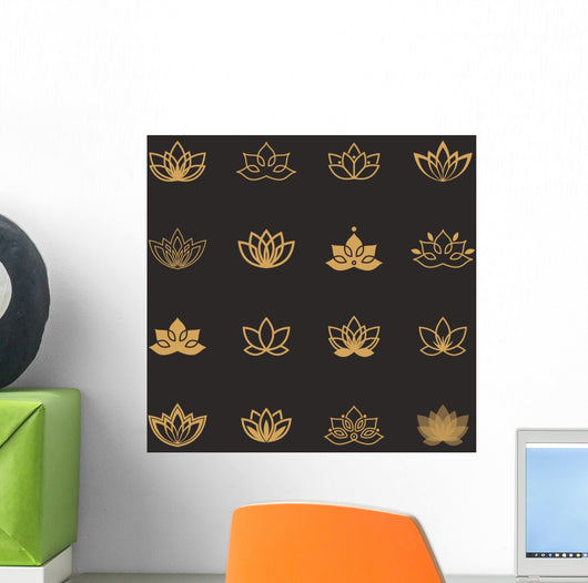 Lotus Symbol Icons Vector Wall Decal