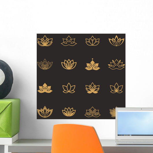 Lotus Symbol Icons Vector Wall Decal